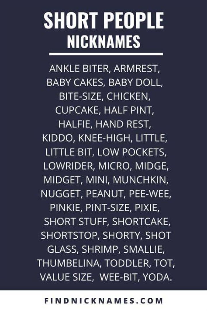 100+ Popular Nicknames for Short People &mdash; Find Nicknames