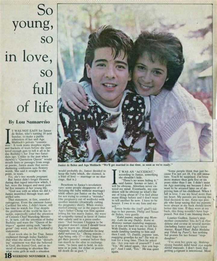 Aga Muhlach and Janice de Belen. Went gaga over this mid80s Philippine