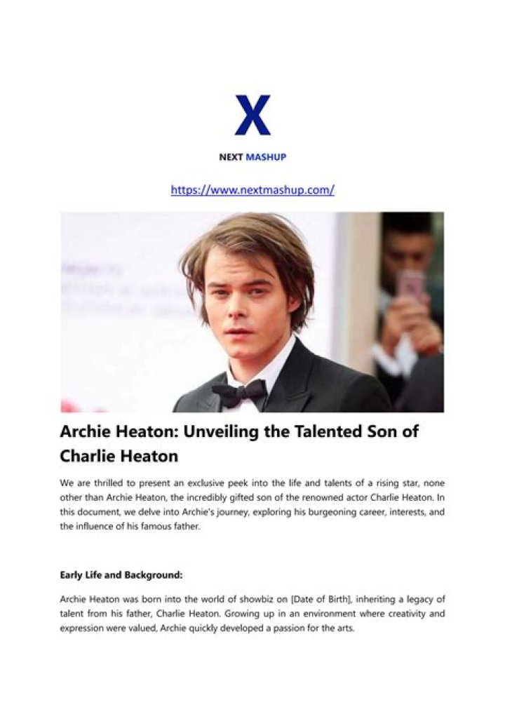 Archie Heaton Everything You Want To Know About Charlie Heaton's Son