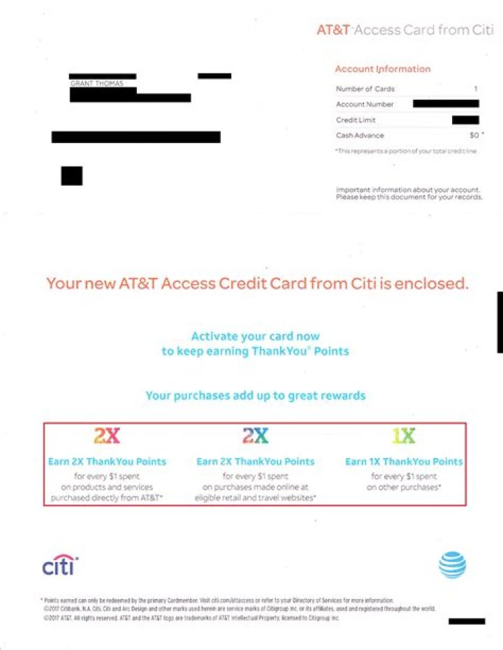 at&t access credit card