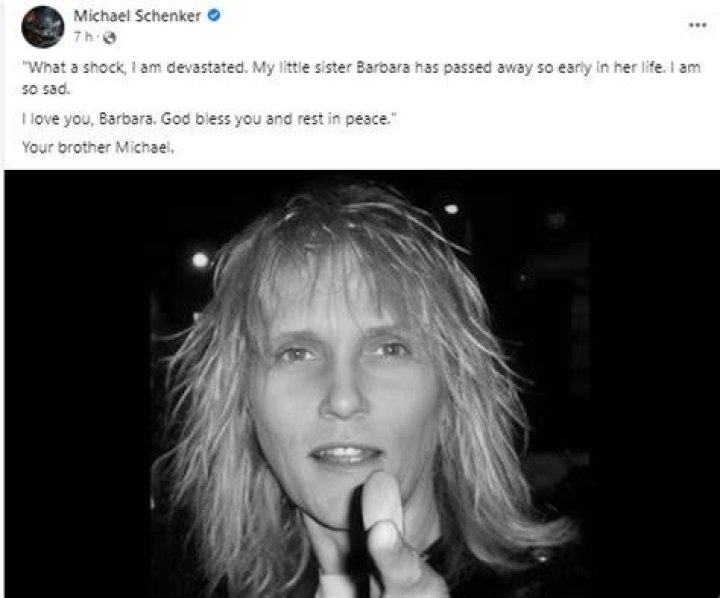Barbara Schenker death How did Musician Michael Schenker's sister die