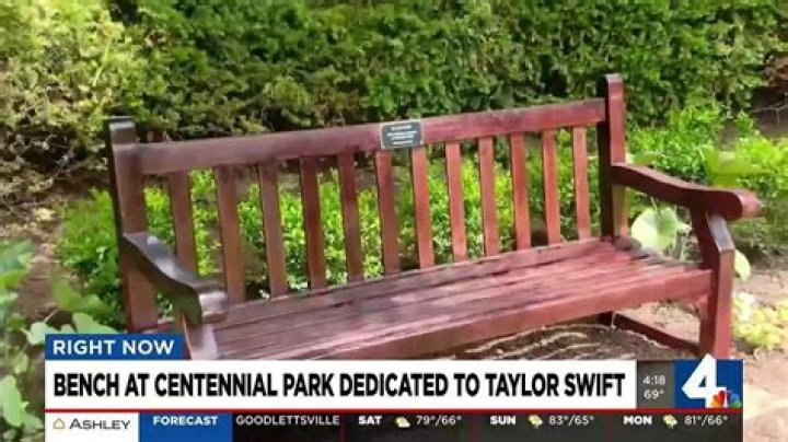Bench at Centennial Park dedicated to Taylor Swift YouTube