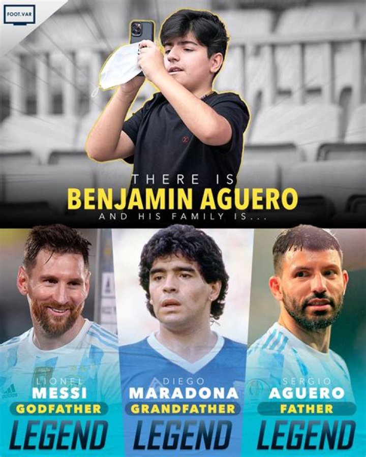 Benjamin Aguero Father Sergio Aguero. Grandfather Diego Maradona