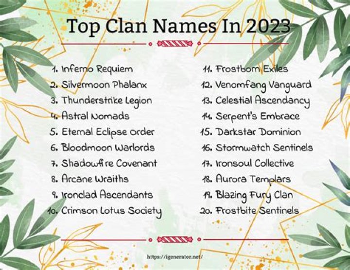 Best clan names for the division lsdarelo