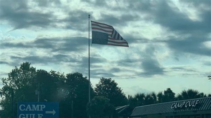 Camp Gulf flies American flag upside down on Tuesday