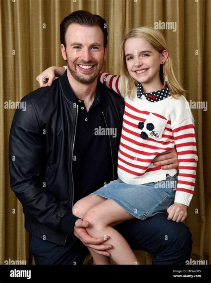 Chris Evans and McKenna Grace photographed by Chris Pizzello during
