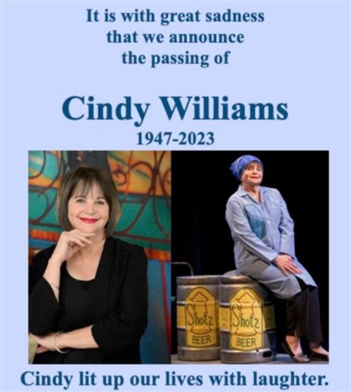 Cindy Williams Funeral When Is Cindy Williams Funeral?