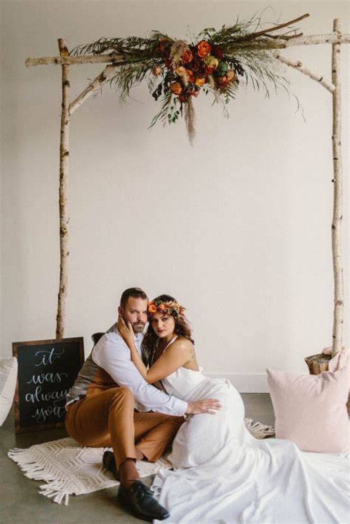 Fall Modern Boho Elopement Shoot Bride inspiration, Styled wedding