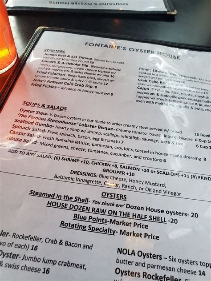 Fontaine`s Oyster House Menu, Reviews and Photos 1026 1/2 N Highland