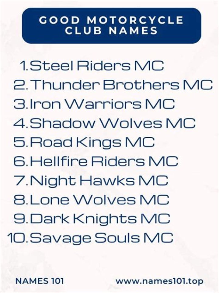 Good Name Generator Motorcycle Club Names Reviewmotors.co