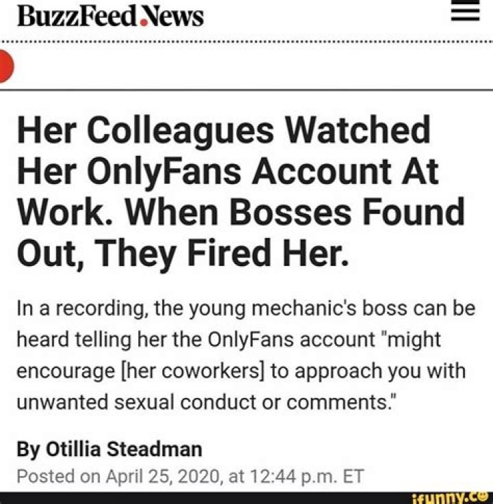 Her Colleagues Watched Her OnlyFans Account At Work. When Bosses Found