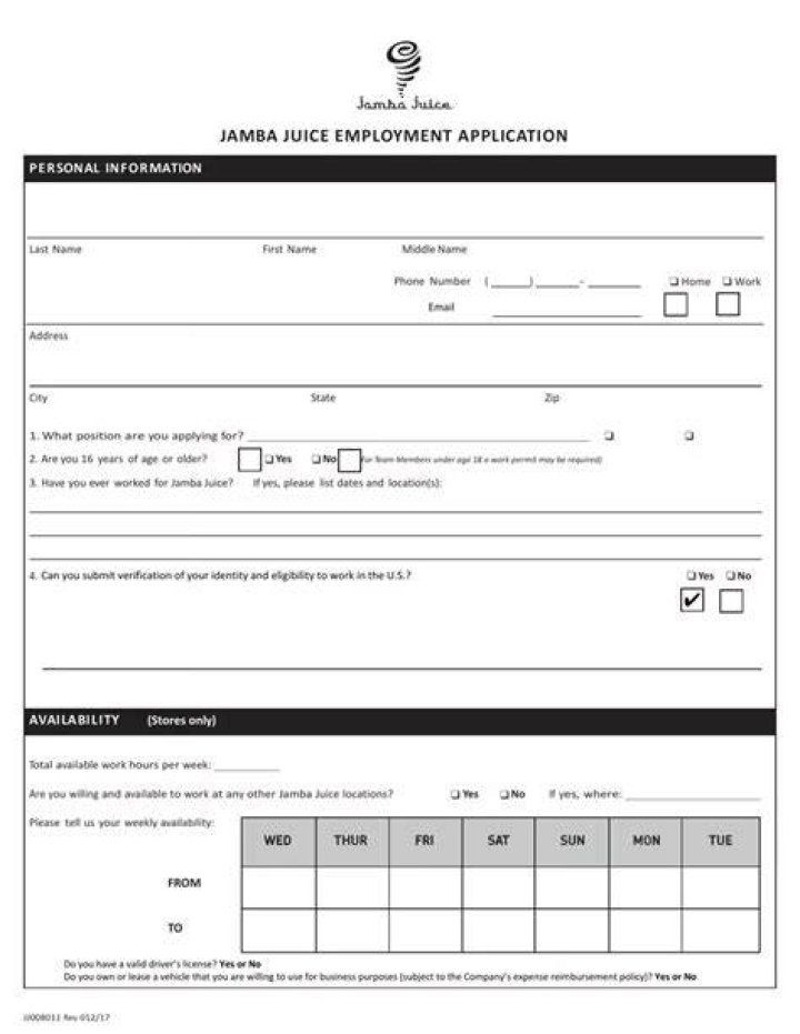 jamba juice application tips
