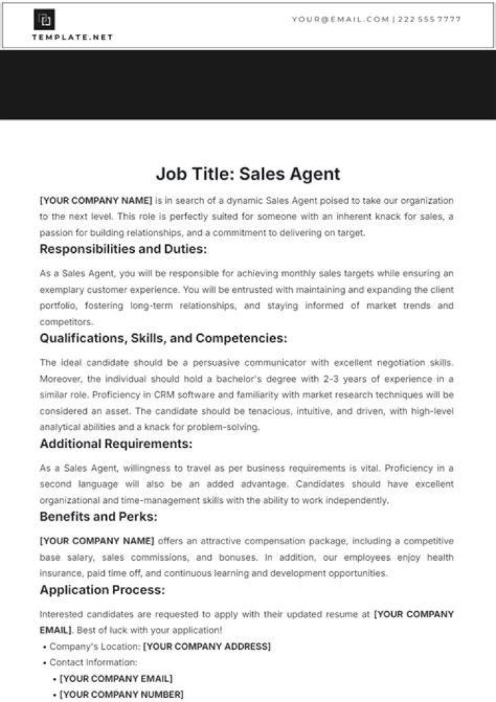 Job Description &mdash; Los Angeles