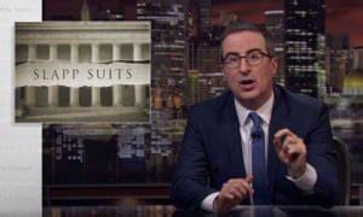John Oliver takes on muzzling lawsuits and the man who sued his show