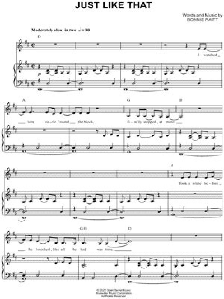 Just Like That Sheet Music Direct