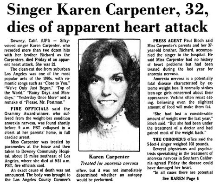 Karen Carpenter's Death: Anorexia's Fatal Grip Unveiled
