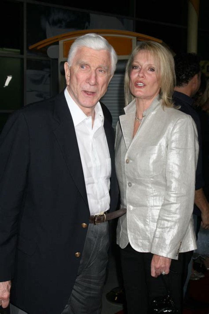 Leslie Nielson wife Barbaree Earl Nielsen arriving at the Stan Helsing