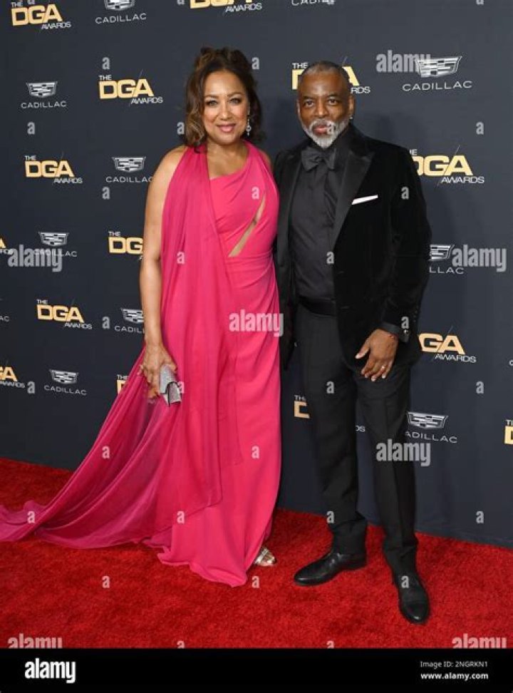 Levar Burton, Stephanie Cozart Burton and Michaela Burton attending the