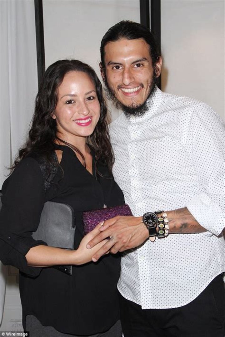 (LR) Richard Cabral and Wife Janiece Sarduy arrives at FX's "Mayans M