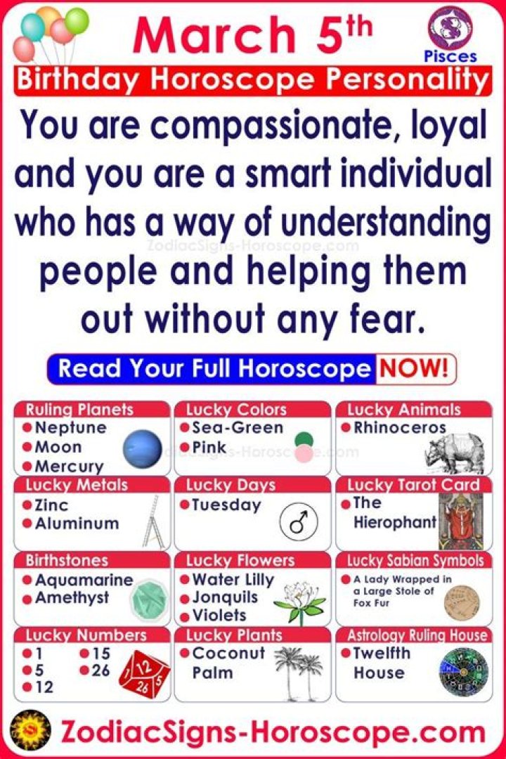 March 5 Zodiac Horoscope Birthday Personality