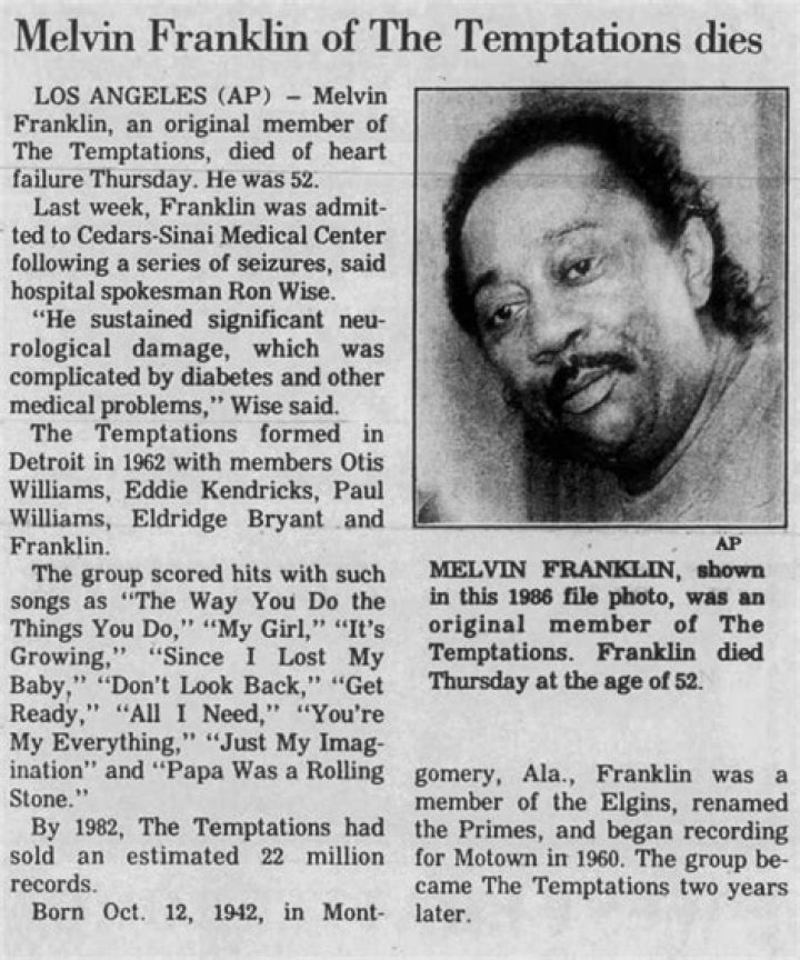 Melvin Franklin’s Tragic Death From Temptations: How Did He Die?