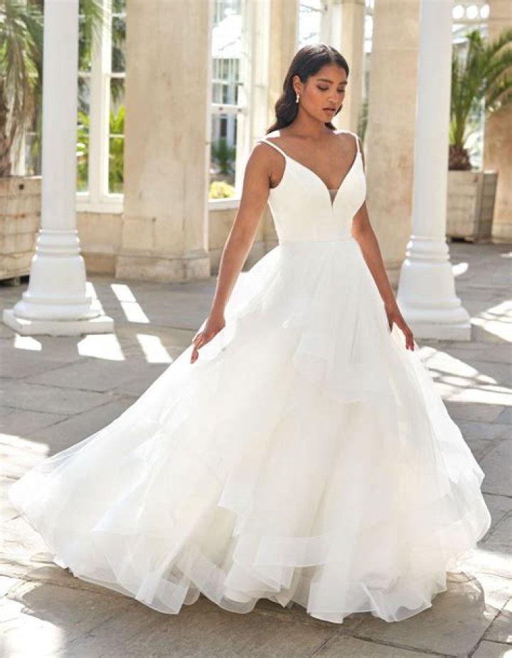 MICAH a tulle ballgown with ruffle waterfall skirt WED2B