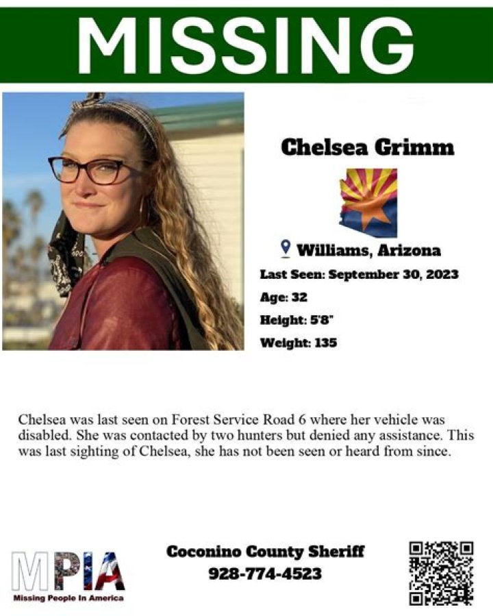 Missing woman Chelsea Grimm has distinctive ivy tattoo