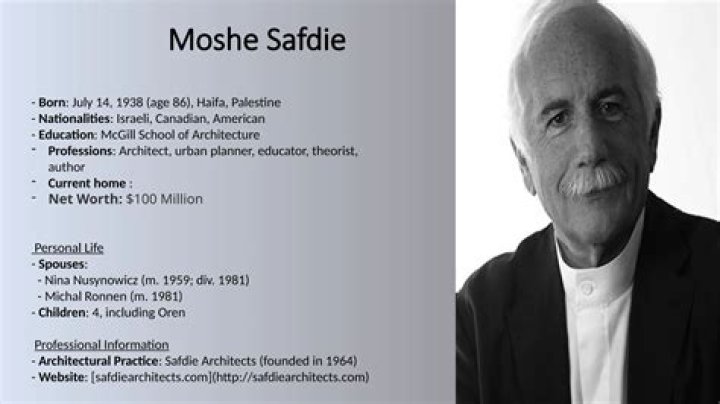 Moshe Safdie Net Worth, Age, Height, Weight Net Worth Roll