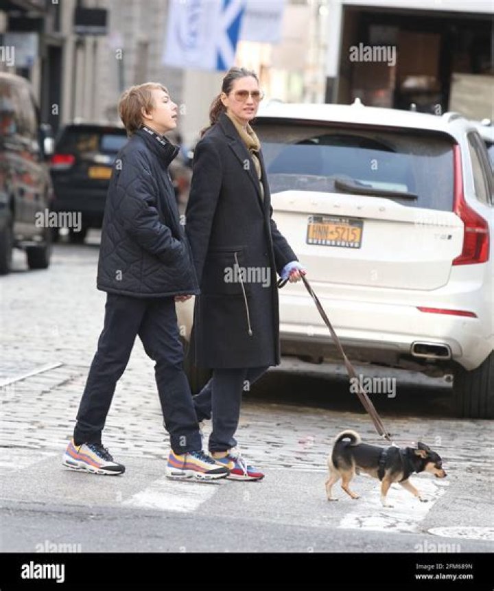 New York NY 03/15/2020 Jenna Lyons and son Beckett Mazeau walking
