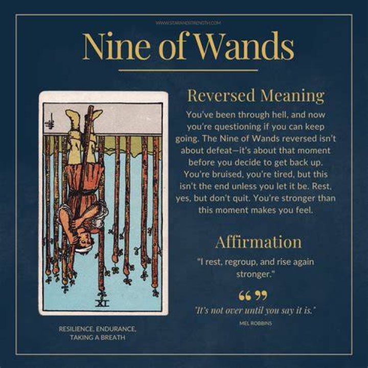 nine of wands reversed