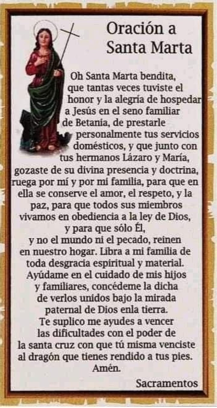 Oración a la Santa Marta dominadora para dominar al marido o novio