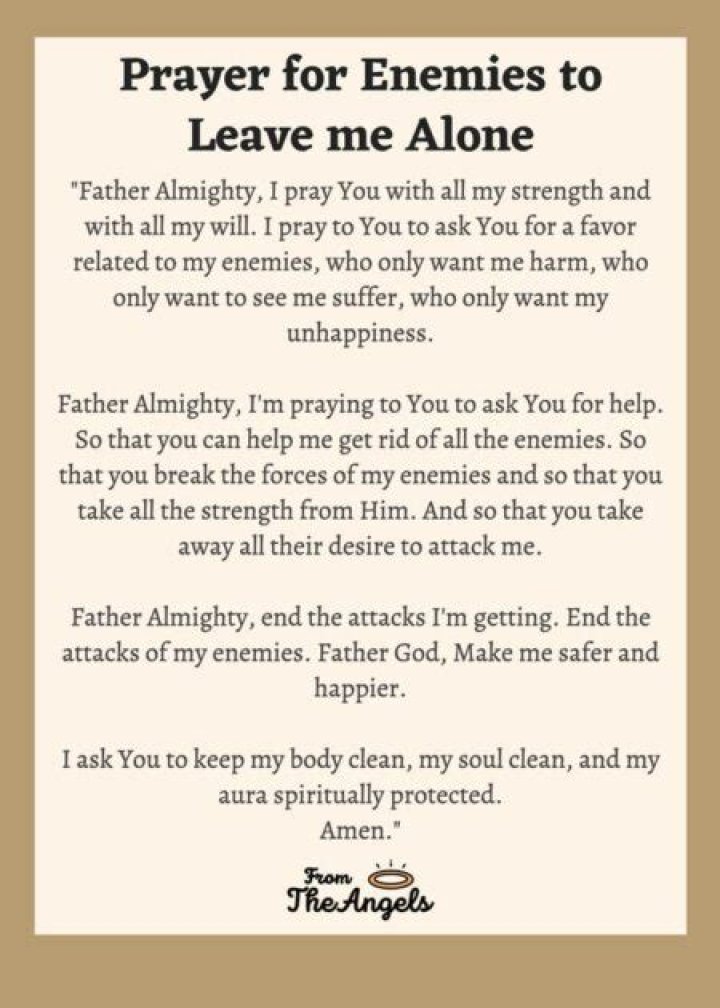 Prayers For Enemies To Leave Me Alone God Protects You From Injustice