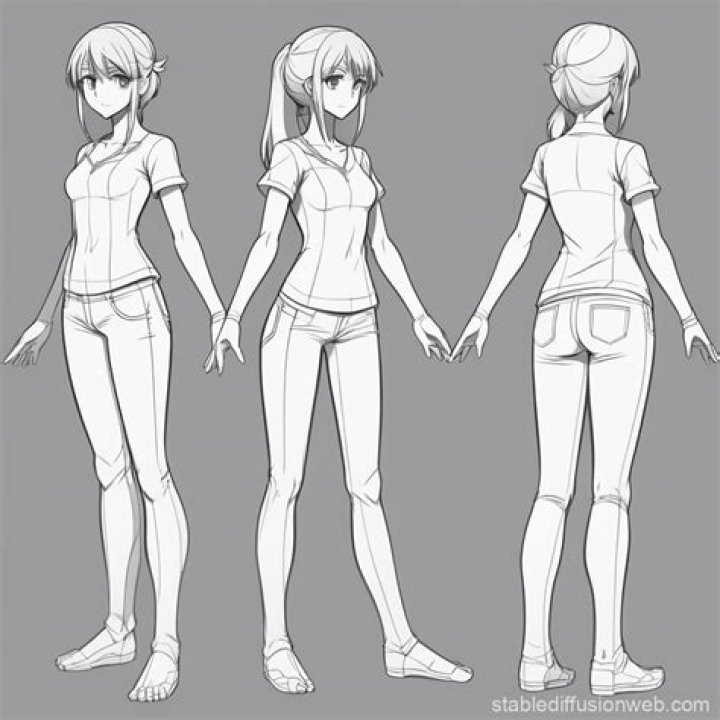 prompthunt full body character sheet of Yui Mizuno from Babymetal