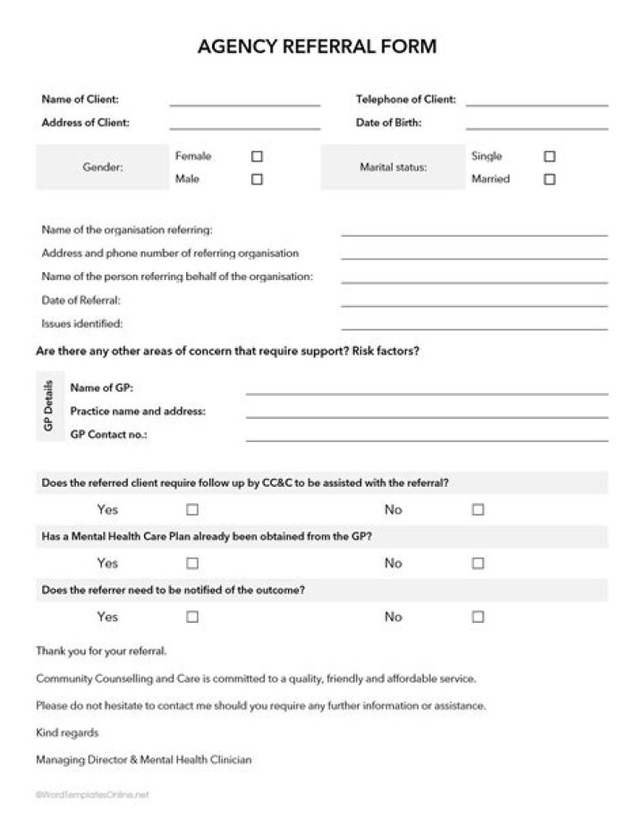 Referring clients for additional treatment