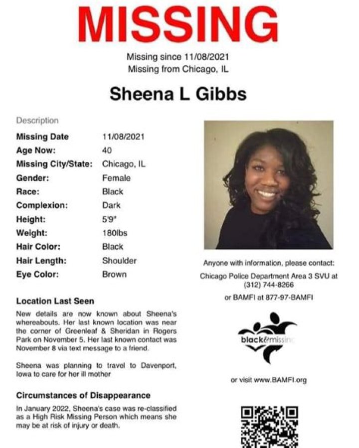 Sheena Louise Gibbs, 40, November 3, 2021, Chicago, Cook County, Illinois