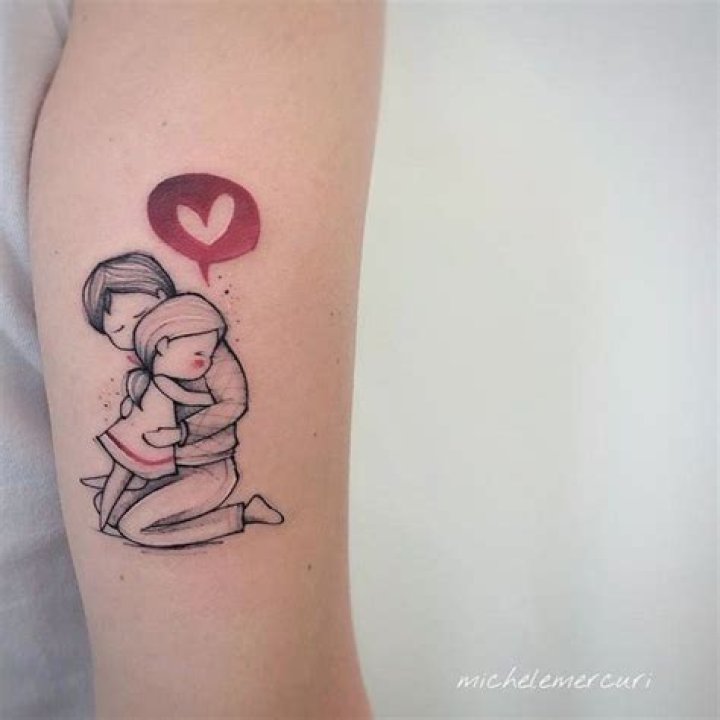 Tatuaje Amor de padre e hija por Michele Mercuri Tatuajes para Mujeres