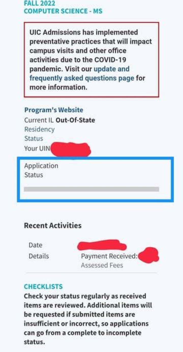 UIC application status shows a weird update. Anyone else facing this